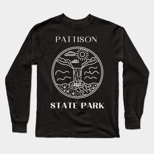 Pattison State Park Waterfall Landscape in the Forest Long Sleeve T-Shirt